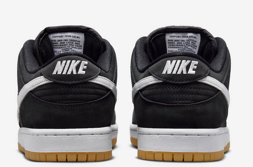 Nike SB - Dunk Low Pro Shoes | Black White Gum Nike Jordan Shoes Low Top