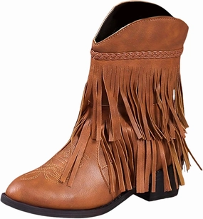 Women's Mid Calf Tassel Cowboy Boots Embroidery Low Heels Western Bootie For Ladies Fall Winter Combat Boots Photography