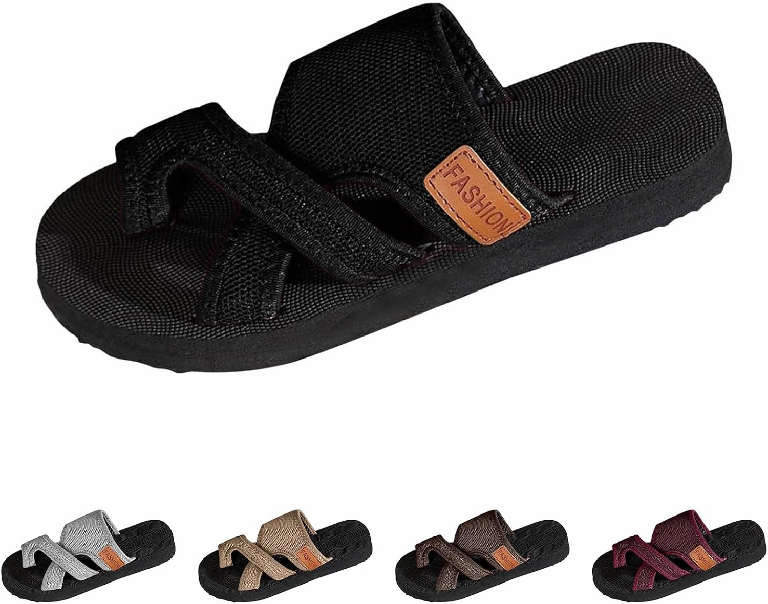 Slide Sandals Women Slip On Beach Sandals with Arch Support Open Toe Flats Mesh Slides Comfort Wear Orthowear Shoes Outdoor Walking Lightweight Slippers for Summer Vacation Plantar Fasciitis Sandals Surf Club Flip Flops