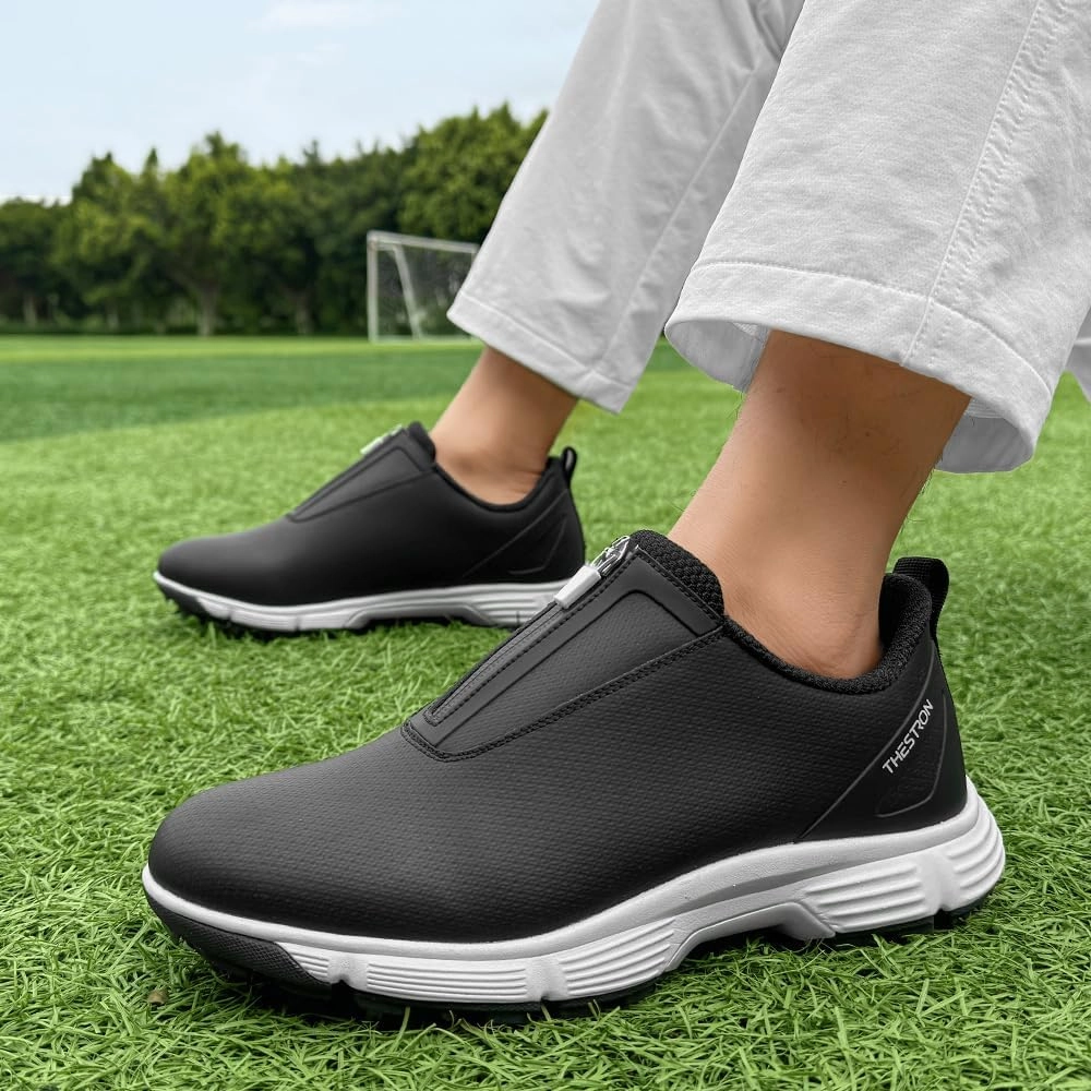 Lalo Training Shoes THESTRON Women Waterproof Golf Shoes Spikes Golf Training Sneakers Female Golf Footwears Zipper Golf Sports Shoes Women Walking Sneakers with Spikes Zipper