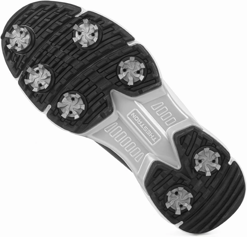 THESTRON Women Waterproof Golf Shoes Spikes Golf Training Sneakers Female Golf Footwears Zipper Golf Sports Shoes Women Walking Sneakers with Spikes Zipper Cross Training Shoes For Tennis