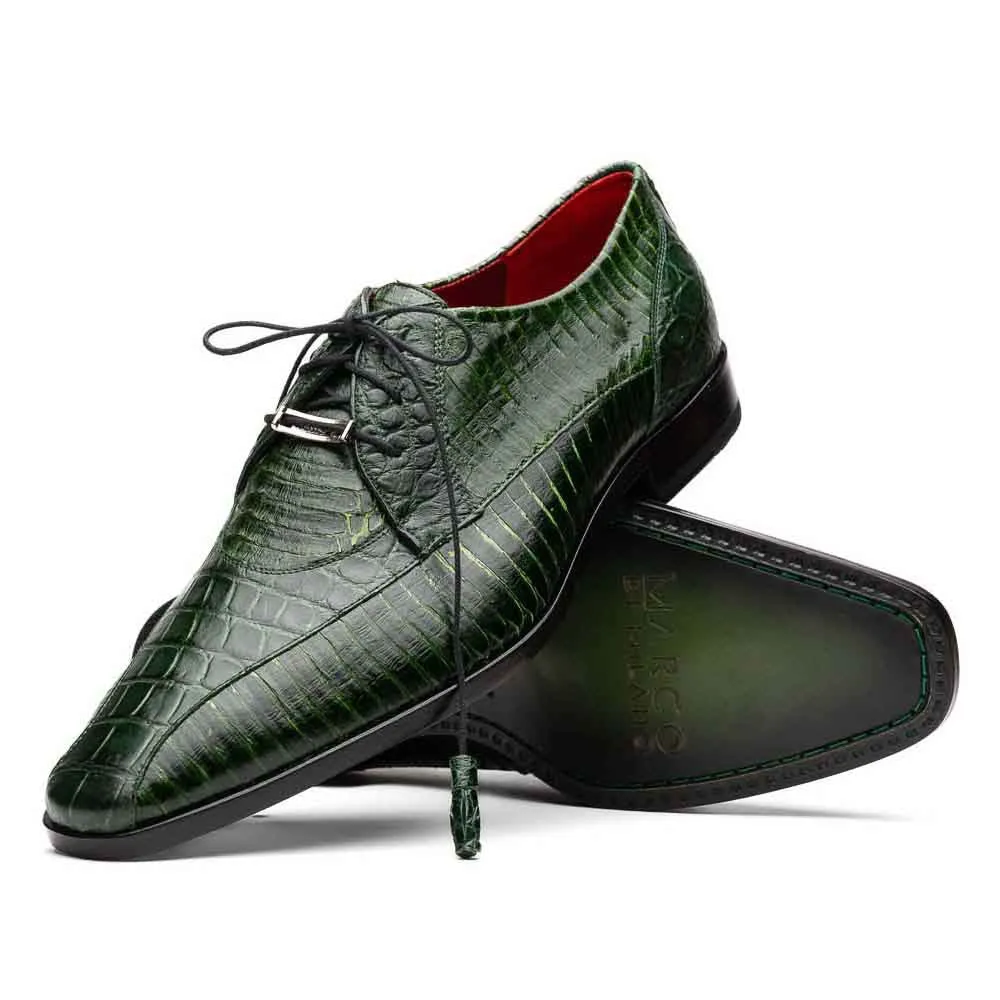 Marco Di Milano Moncalieri Dress Derby Green Alligator and Cobra Shoes Designer Dress Shoes Sale