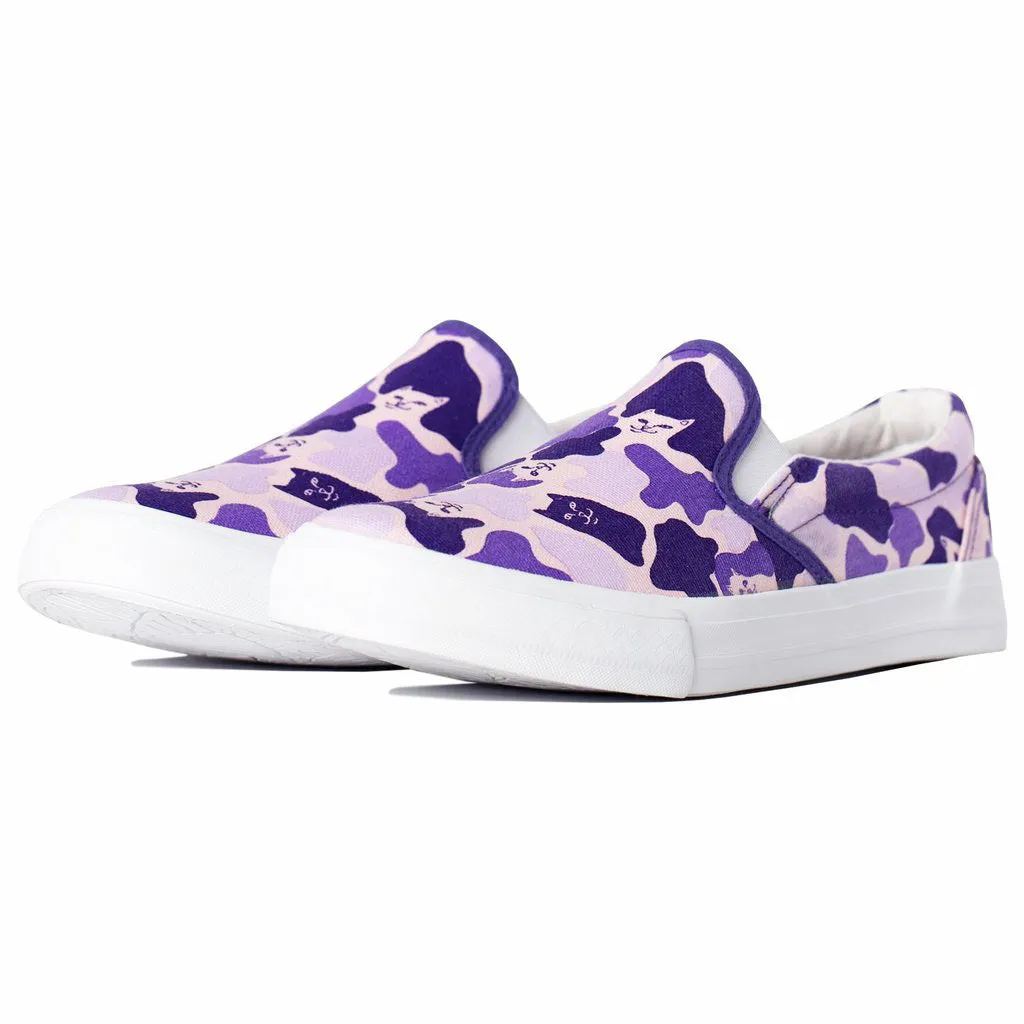 Ripndip Purple Camo Slip Ons High Heel Combat Boots