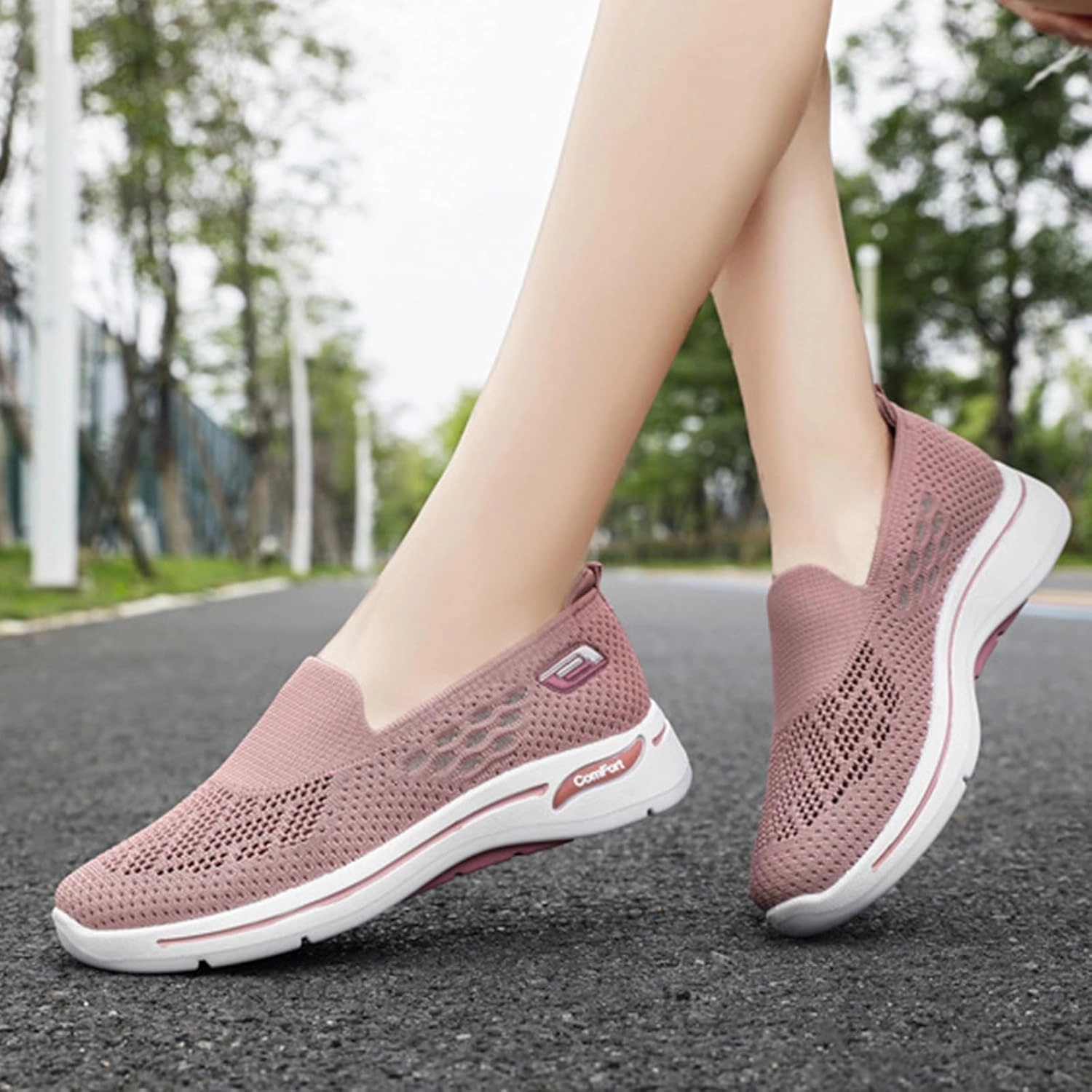 Pride Tennis Shoes Womens Woven Orthopedic Shoes Breathable Soft Mesh Diabetic Shoes Go Walk Slip on Sneakers Casual Lightweight Comfortable Sneakers with Arch Support Outdoor Walking Tennis Sports Hands Free Loafers