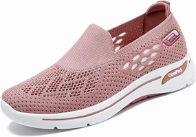 Tennis Express Shoes Womens Woven Orthopedic Shoes Breathable Soft Mesh Diabetic Shoes Go Walk Slip on Sneakers Casual Lightweight Comfortable Sneakers with Arch Support Outdoor Walking Tennis Sports Hands Free Loafers