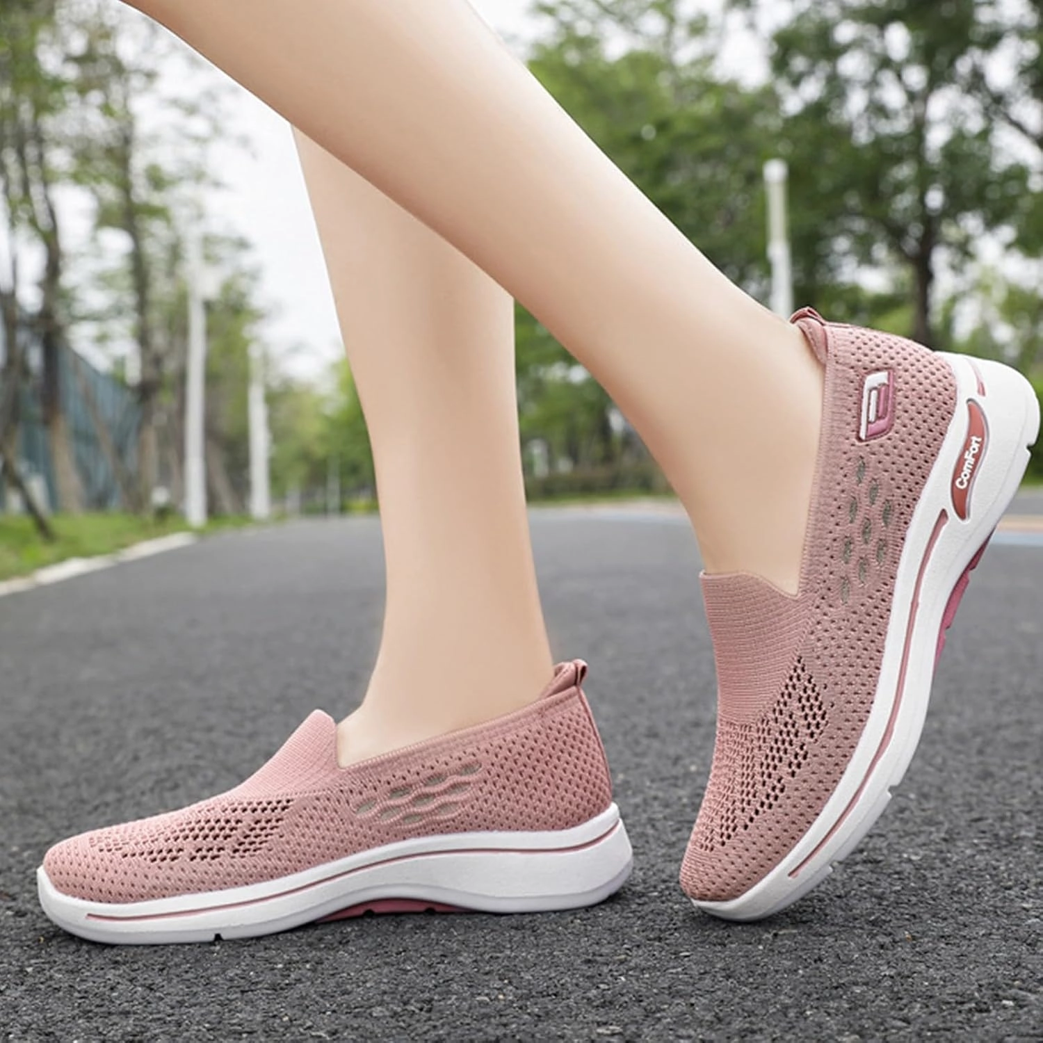 Macy's Tennis Shoes Sale Womens Woven Orthopedic Shoes Breathable Soft Mesh Diabetic Shoes Go Walk Slip on Sneakers Casual Lightweight Comfortable Sneakers with Arch Support Outdoor Walking Tennis Sports Hands Free Loafers