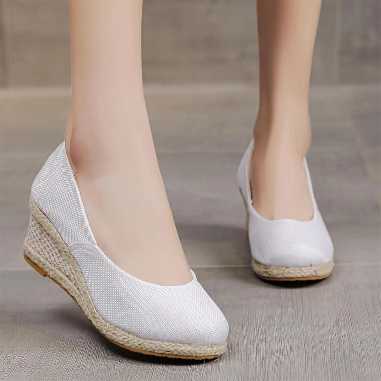 Tennis Shoes Celebrities Wear Round Closed Toe Heels Espadrilles for Women Elegant Wedges Working Shoes Comfy Platform Pumps Sandals Comfortable Casual Summer Wedges Sandals Walking Shoes
