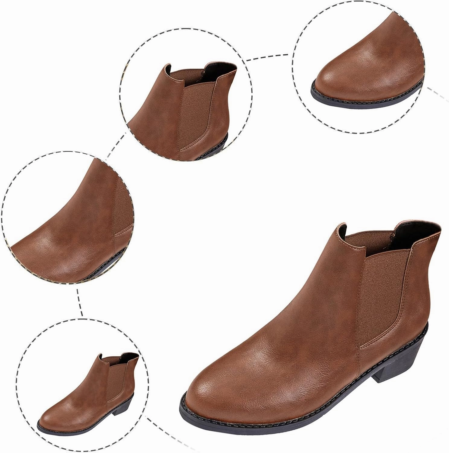 Hiking Boots Women Women's Pointed Ankle Boots Embroidery Pull On Low Block Heels Western Short Booties For Ladies With Side Zipper