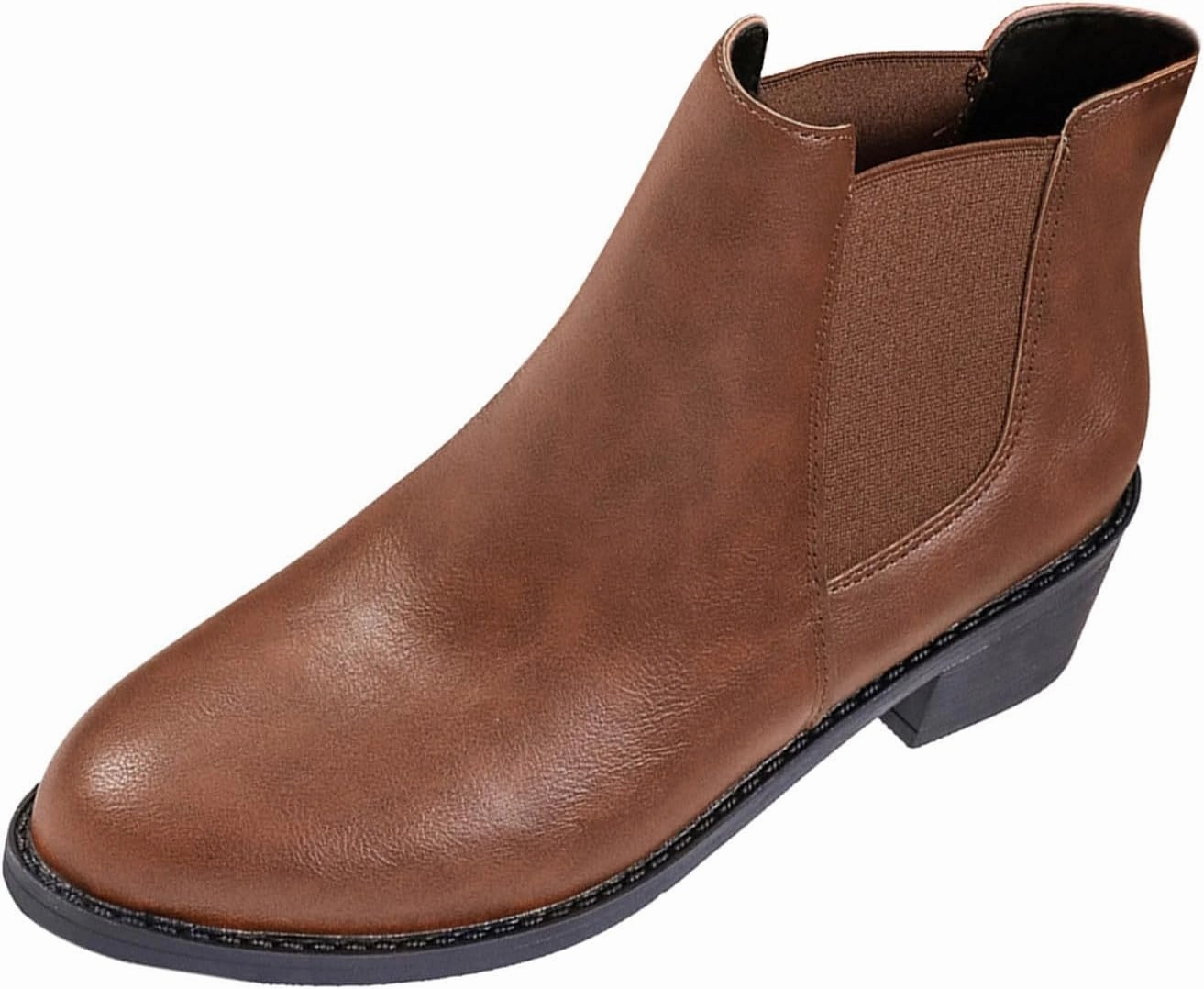 Hiking Boots Women Women's Pointed Ankle Boots Embroidery Pull On Low Block Heels Western Short Booties For Ladies Combat Boots Front