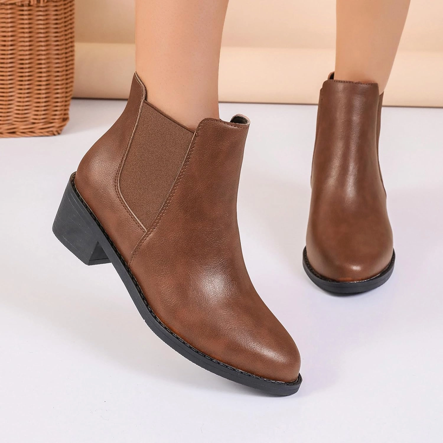 Hiking Boots Women Women's Pointed Ankle Boots Embroidery Pull On Low Block Heels Western Short Booties For Ladies Soda Lug Buckle Combat Boots