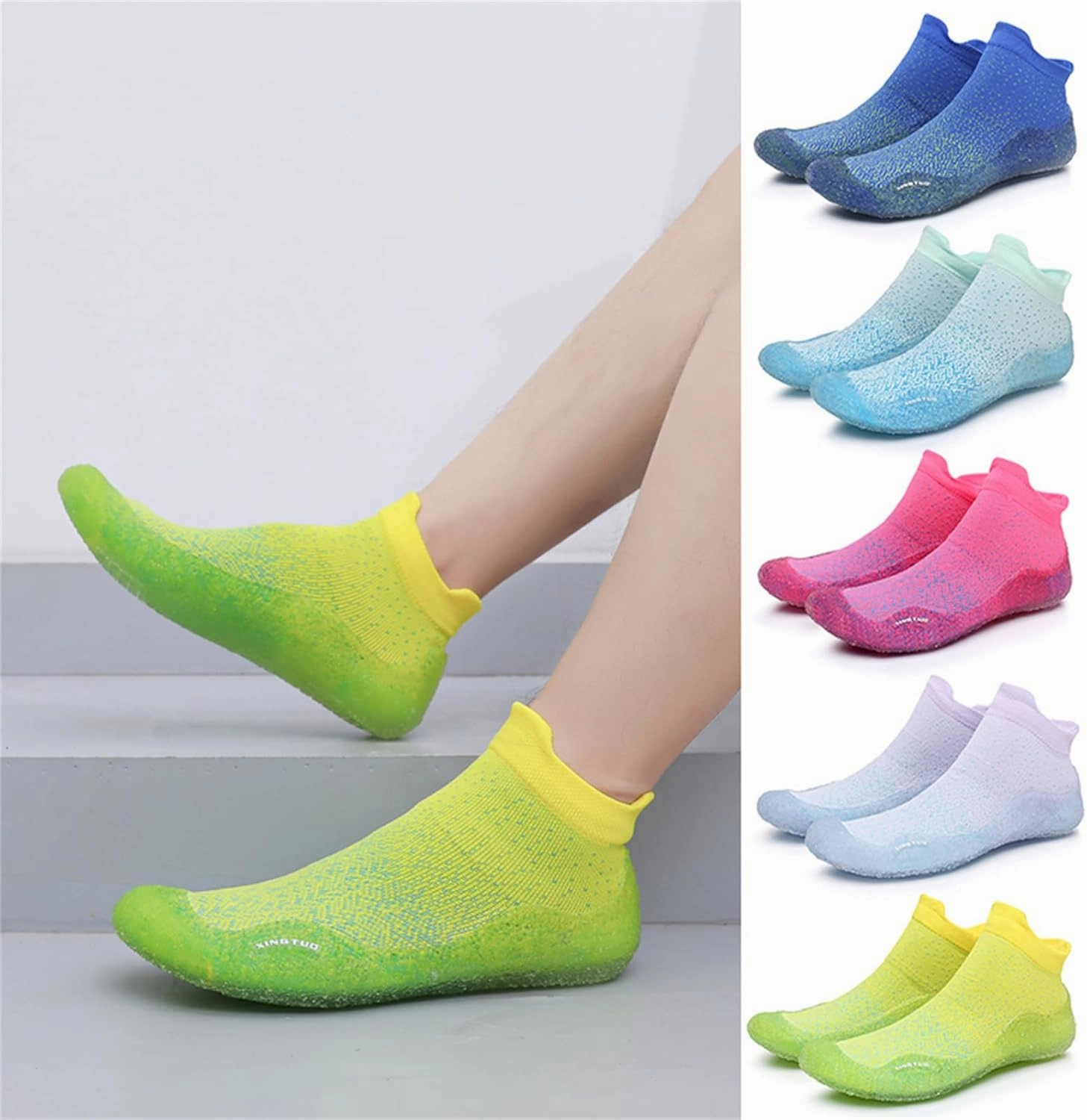 Cheap Strength Training Shoes JiuQing Womens Barefoot Sock Shoes Beach Water Shoes Breathable Non-Slip Portable Indoor Fitness Yoga Socks