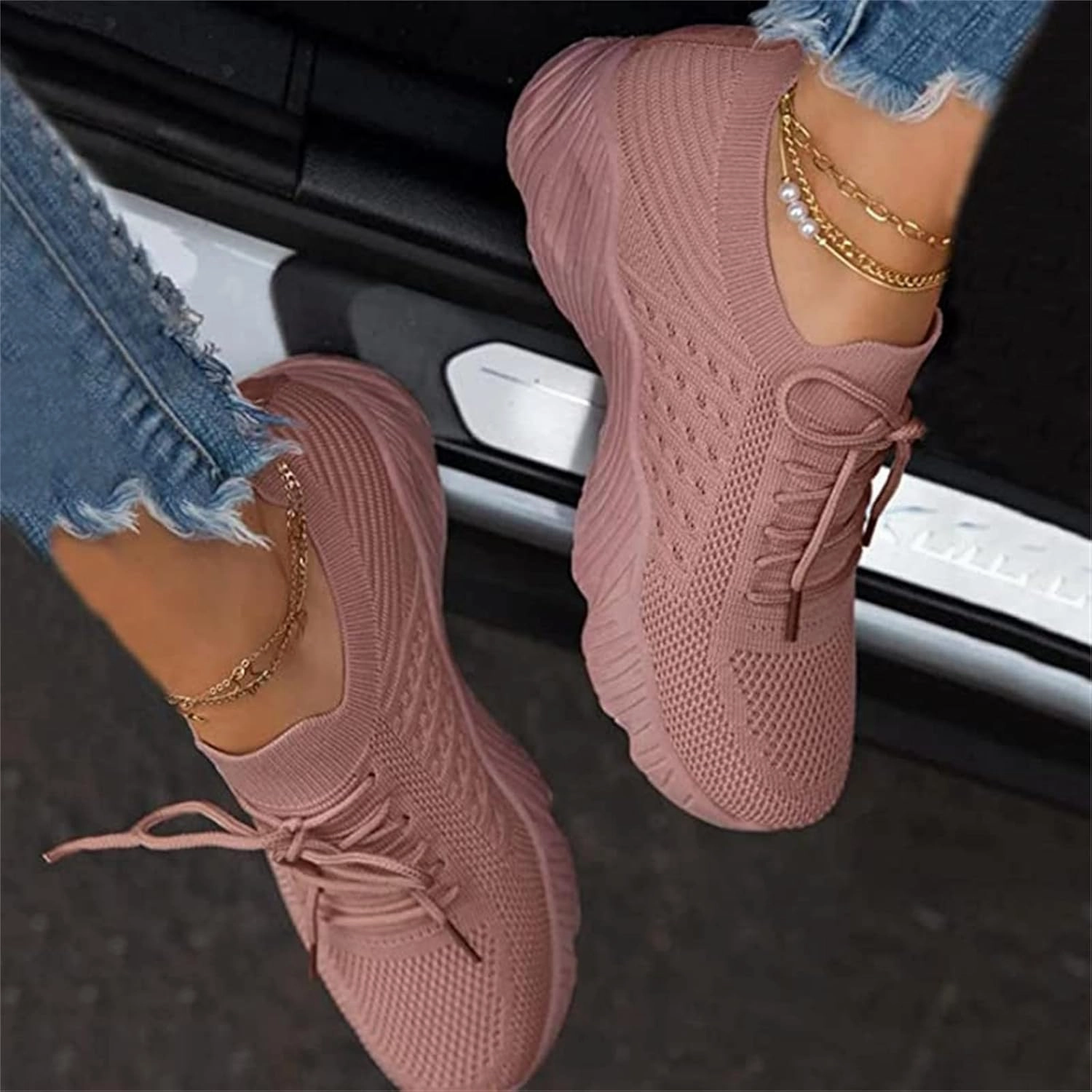 Running Shoes For Women Arch Support Walking Tennis Shoes Slip On Memory Foam Lightweight Non Slip Athletic Sneakers Tennis Shoes Slip Ons