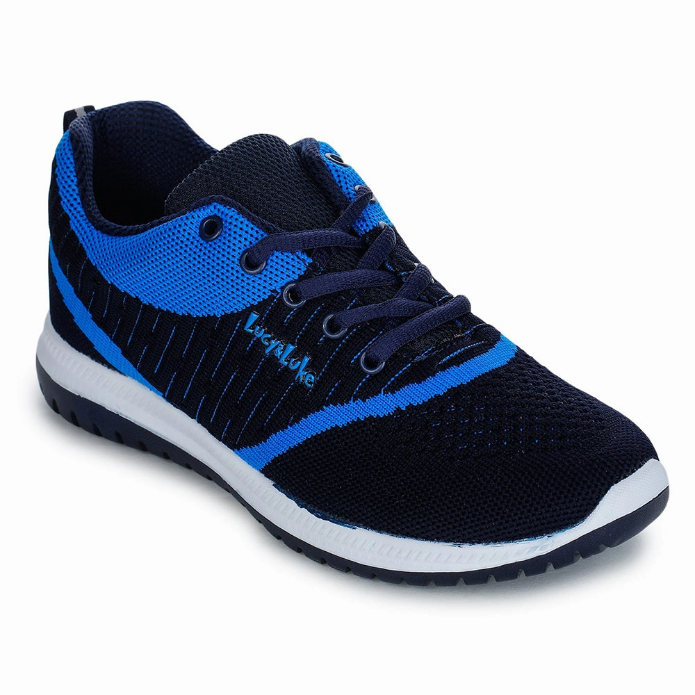 Lucy & Luke Lacing Blue Sports Running Shoes For Kids JAMIE-7 By Liberty On Running Shoes Clearance