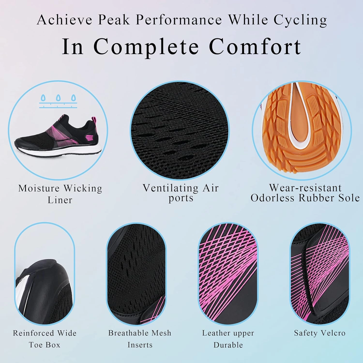 Women's Indoor and Outdoor Cycling Shoes - Comfortable and Breathable - Compatible With SPD Cleats Dragon Climbing Shoes