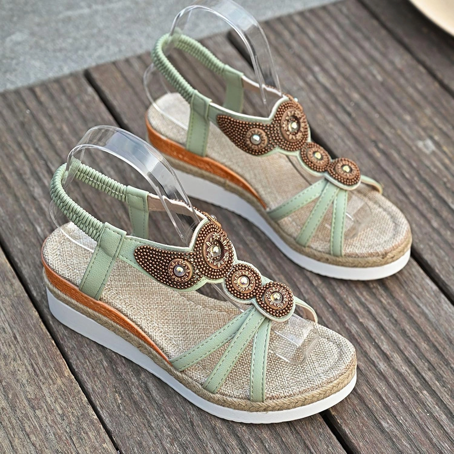 Sandals for Women 2025 Dressy Summer Open Toe Slingback Beach Walking Wedding Comfortable Trendy Flat Sandals Bow Flip Flops With Studs