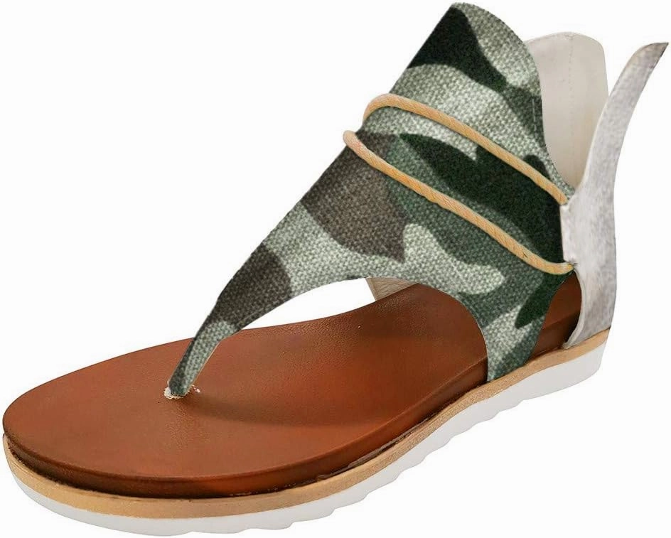 Sandals for Women Flat,Summer Sandals Ladies Fashion Leopard/Zebra/Snake Pattern Flat Heel Slip Ons Sandals with Zipper Hermes Slip On Shoes