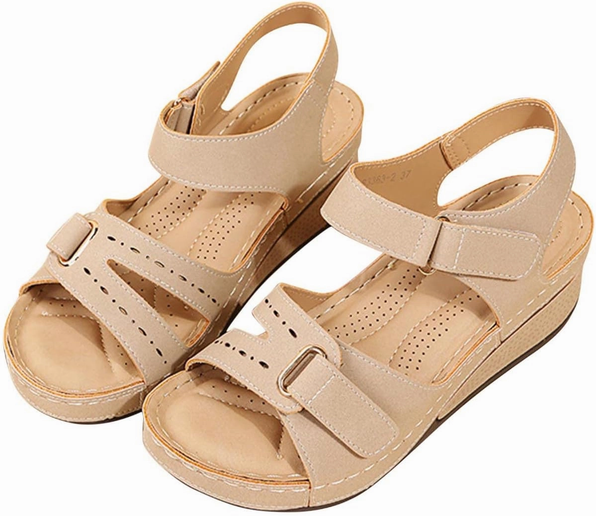 Fit Foam Flip Flops Sandals Womens Summer Wedge Sandals for Women Comfort Ankle Strap Walking Shoes Platform Beach Sandals Boho Sandal