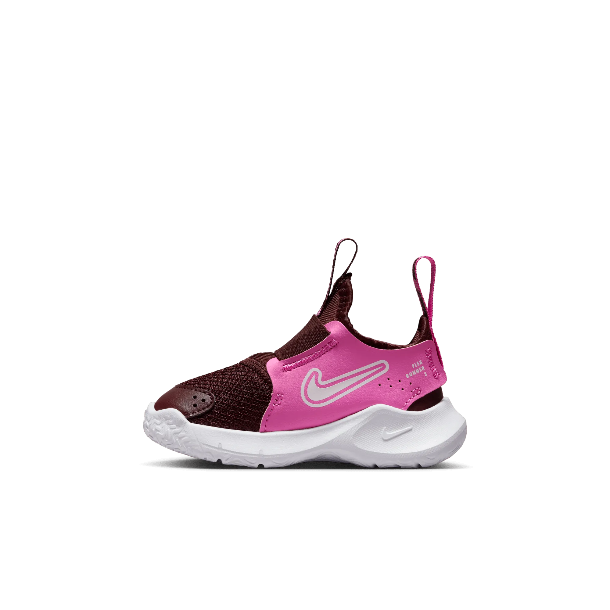 Toddler's Nike Flex Runner 3 Shoes (603 - Burgundy Crush/White-Playful Pink) Comfortable Durable Work Boots