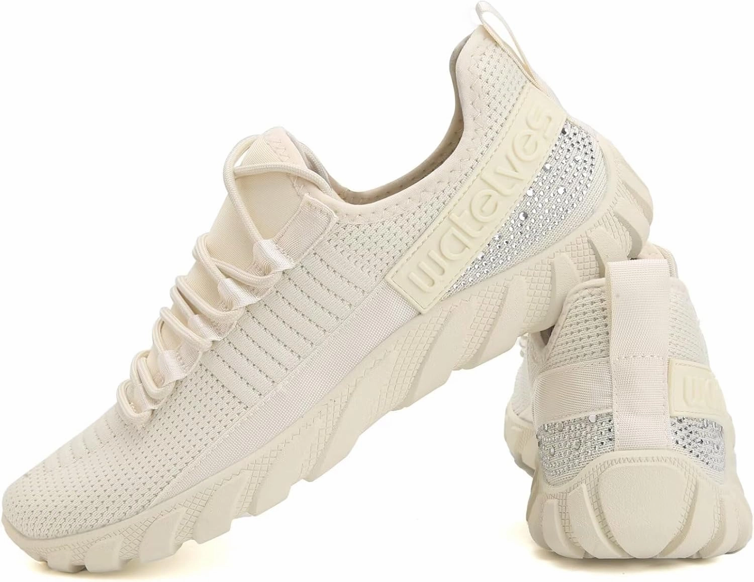 WateLves Rhinestone Sneakers for Women Chunky Slip On Walking Shoes Casual Fashion Tennis Workout Sneakers Badminton Shoes Speciality