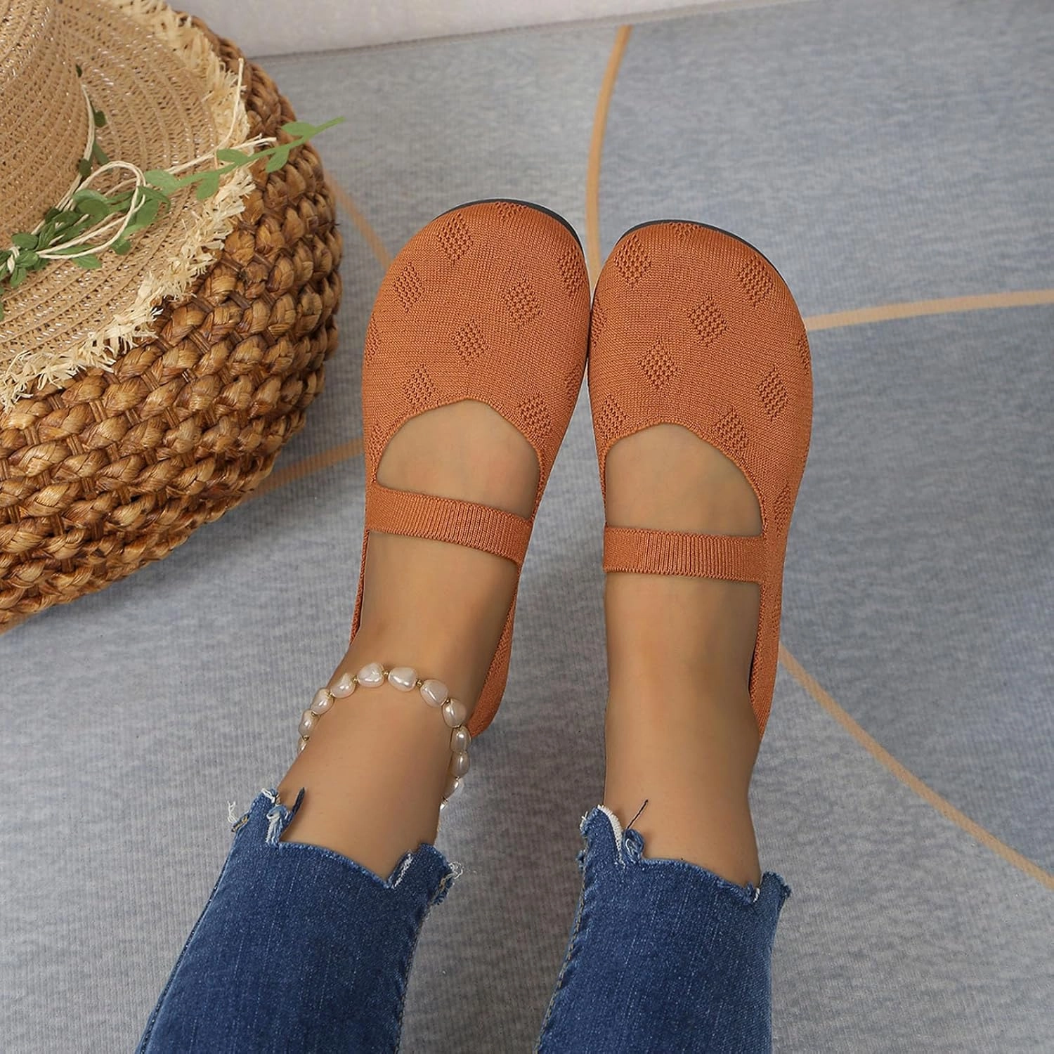 Tennis Shoes Casual Women Black Ballet Shoes Mesh Slip on Flat Casual Shoes Dance Comdortable Breathable Lightweight Flat Shoes