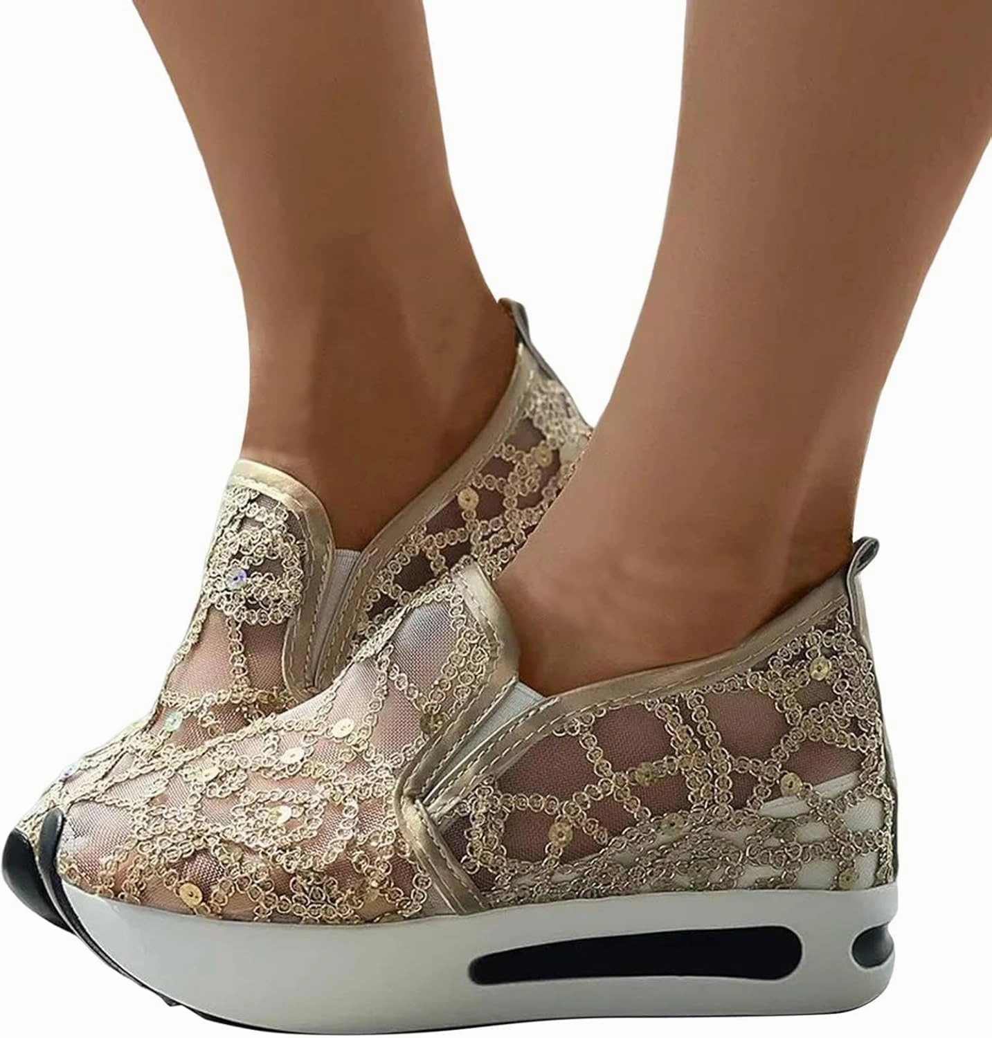 Nike Vapor X Tennis Shoes Platform Wedge Sneakers for Women Slip on Loafers Comfortable Thick Soft Shoes Arch Support Walking Work Shoes Breathable Sheer Mesh Lace Fashion Shoe Comfort Sneaker