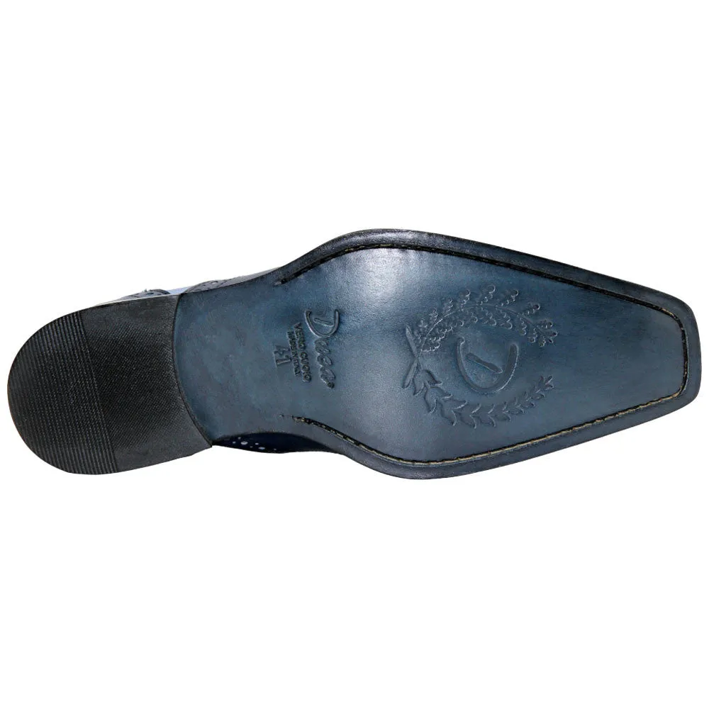 Saranno Navy/Blue Calfskin Leather Wingtip Oxford | Duca Dress Shoes for Men Dress Shoes Florsheim