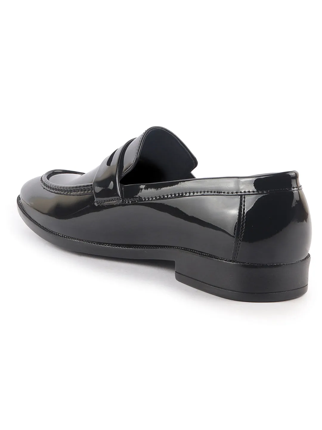 Men Black Classic Patent Leather Party Formal Slip On Shoes|Extra Cushioned Insole Tuxedo Loafers for Wedding, Reception, Cocktail|Slip Resistant Lightweight Sole High Heel Shoe Ads