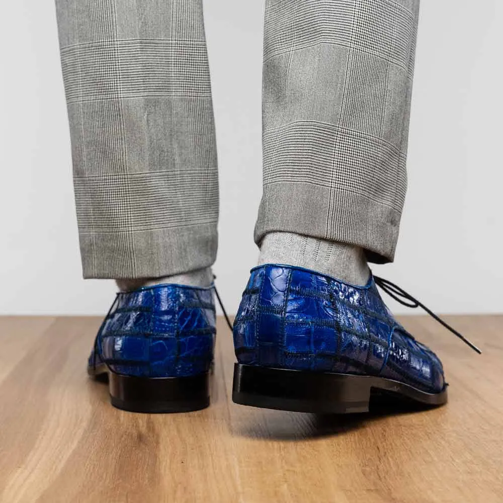 Asti Genuine Caiman Crocodile Skin Patchwork Derby | MARCO DI MILANO Black Dress And Shoes