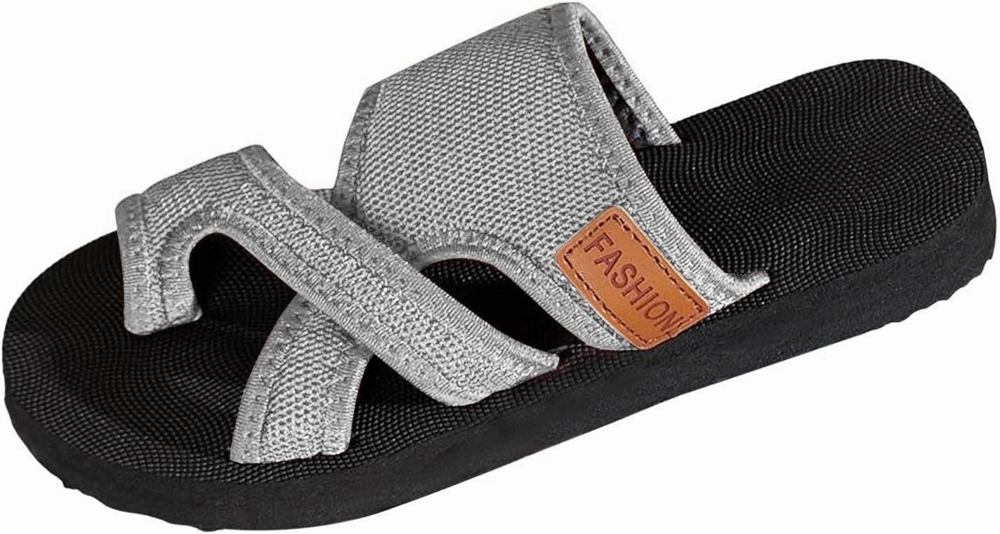Slide Sandals Women Slip On Beach Sandals with Arch Support Open Toe Flats Mesh Slides Comfort Wear Orthowear Shoes Outdoor Walking Lightweight Slippers for Summer Vacation Plantar Fasciitis Sandals Slip Resistant Flip Flops