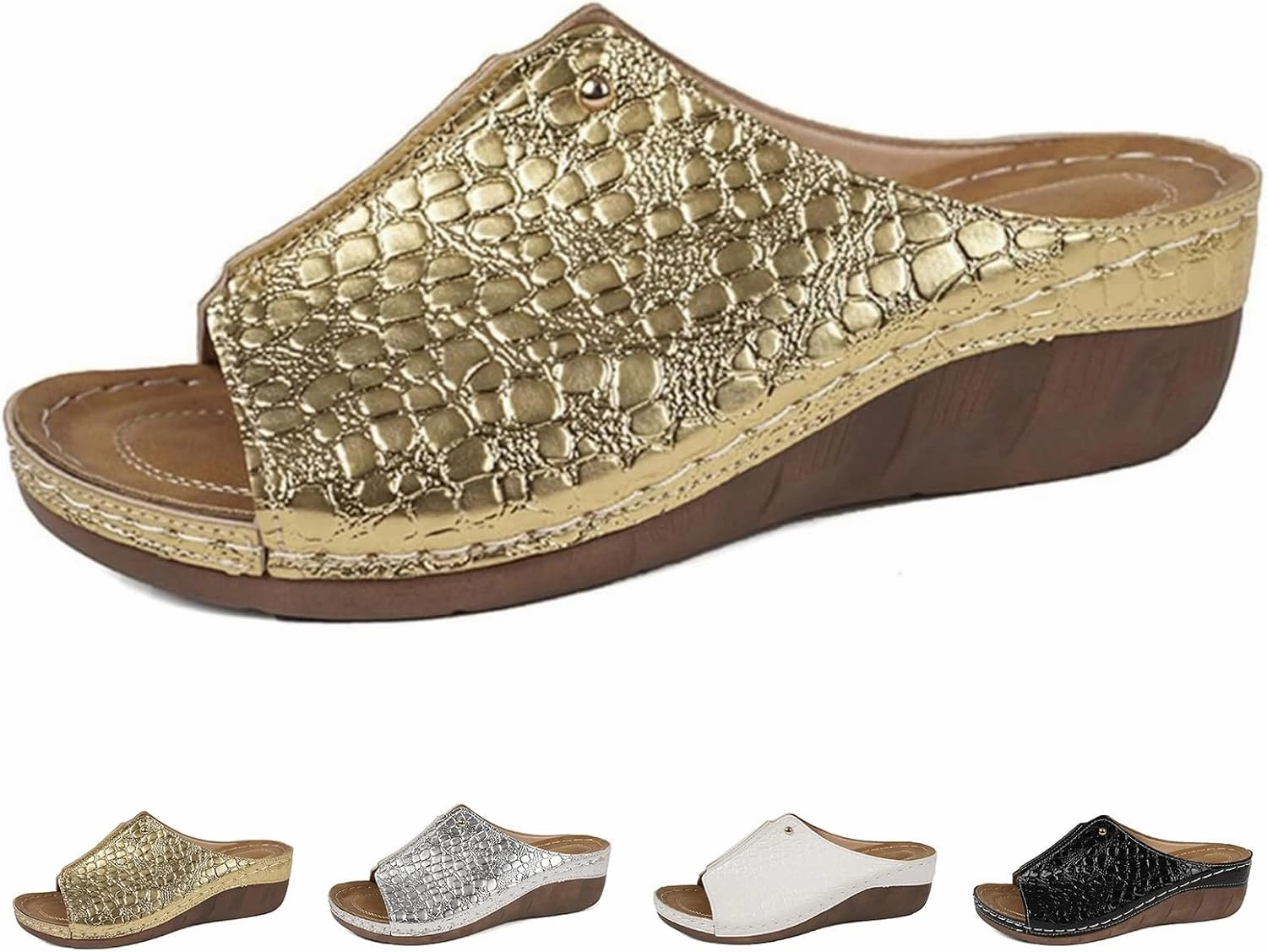 Merrell Slip On Tennis Shoes Slip On Sandals for Women Peep Toe Low Wedge Orthopedic Sandals Comfortable Walking Sandal Arch Support Walking Shoes Summer Indoor Outdoor Shoes Plantar Fasciitis Shoe