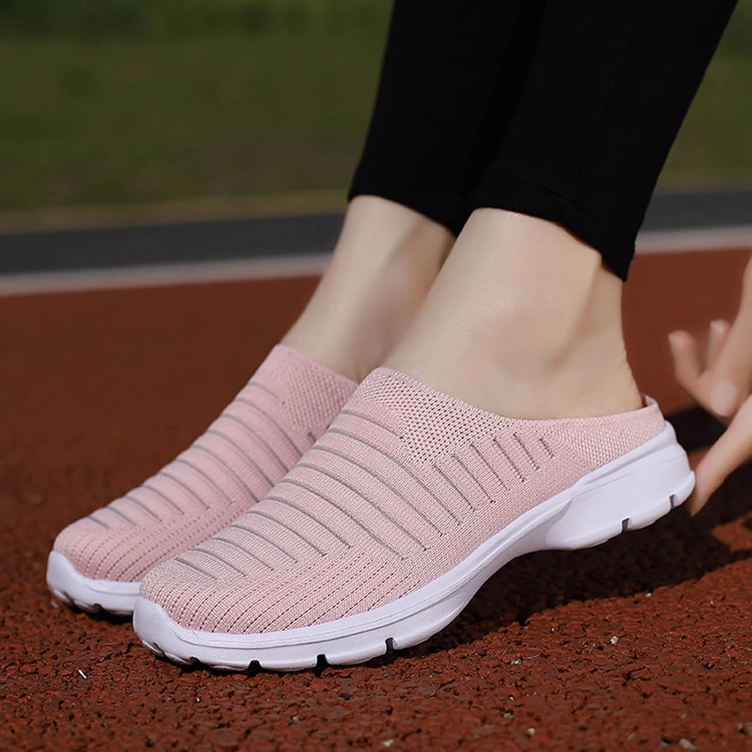 Womens Mesh Mules Orthopedic Sneakers for Women Arch Support Comfortable Slip On Walking Shoes Breathable Lightweight Running Shoes Rain Boots Slip On Slip On