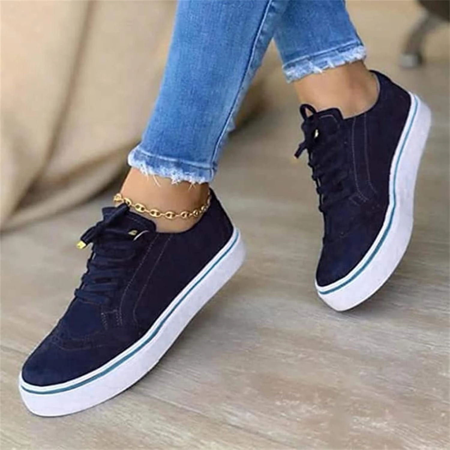 Slip On Heels Mules Ladmiple Shoes For Women Sneakers Slip Ons Lace ups Casual Leather Walking Shoes Summer Fashion Platform Flats Loafers