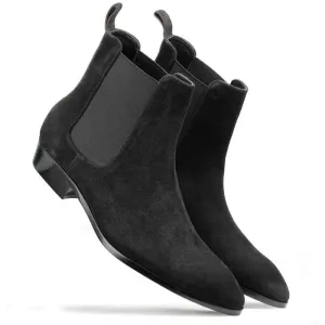 Steel Toe Pull On Boots Iceman Chelsea Boots In Black Suede
