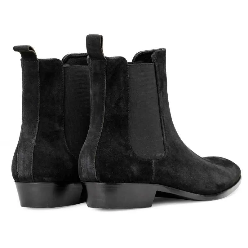 Iceman Chelsea Boots In Black Suede
