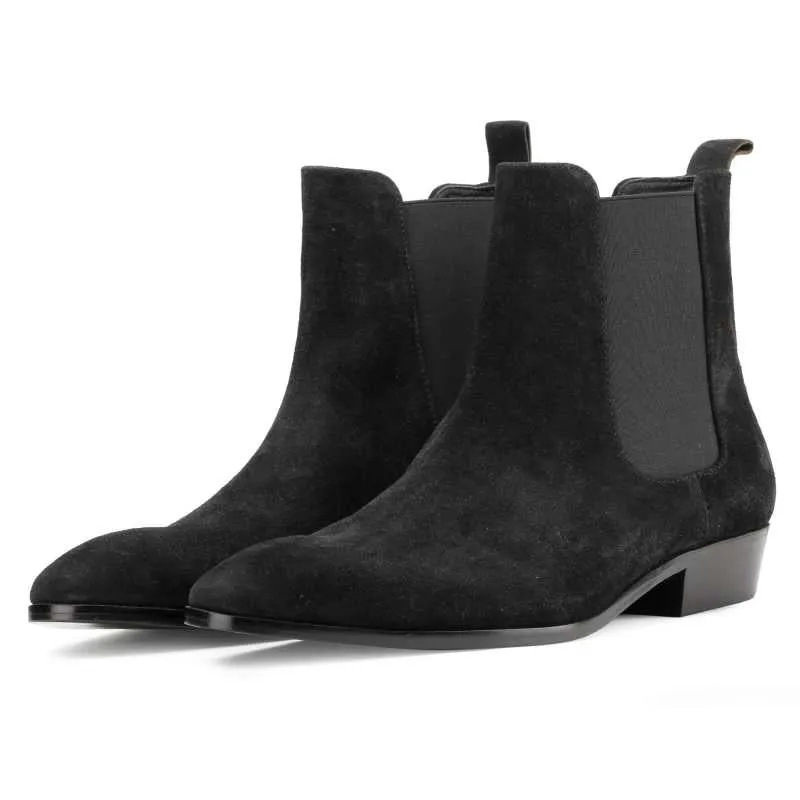 Iceman Chelsea Boots In Black Suede