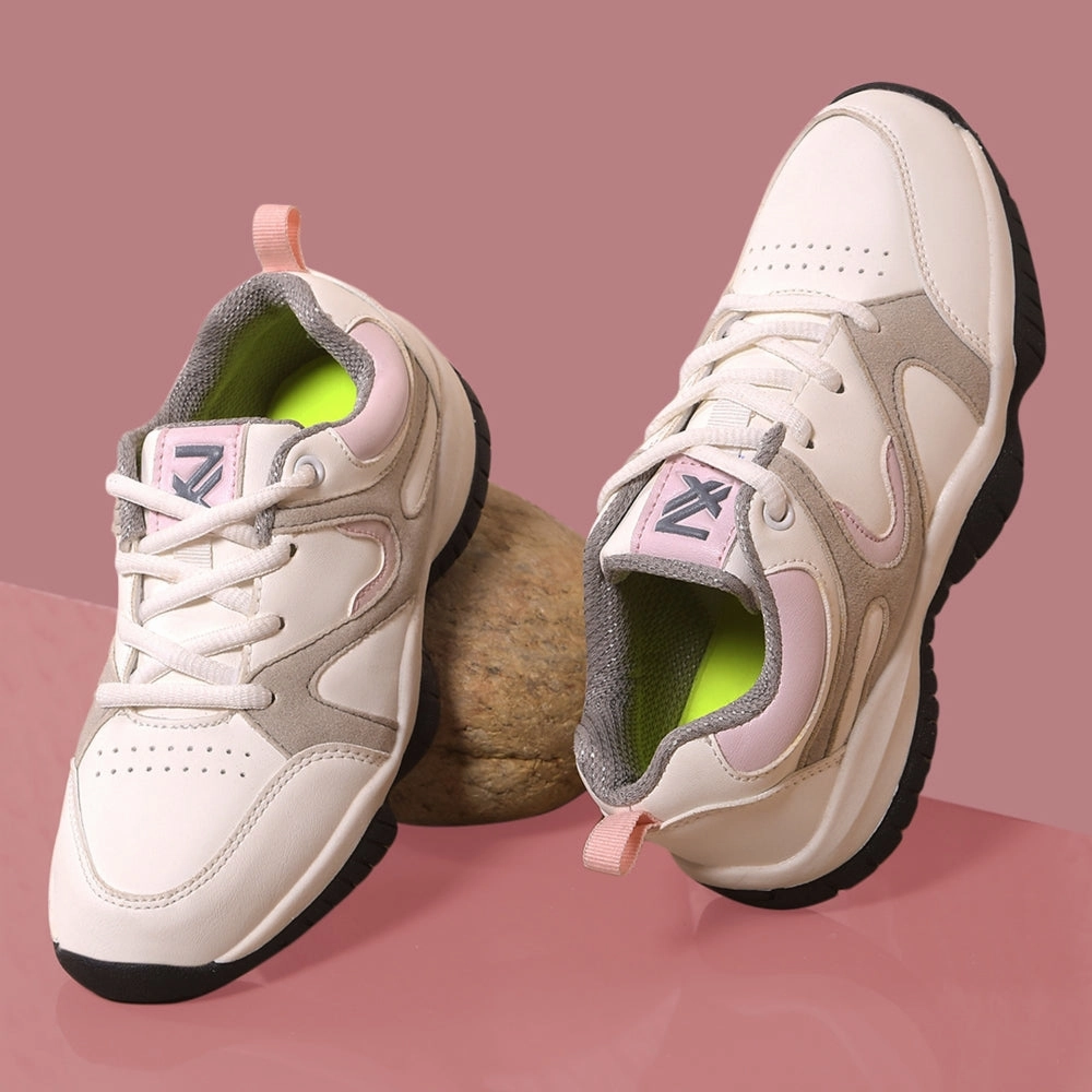 Leap7x Light Grey Sports Lacing Running Shoes For Kids CANON-2E By Liberty Puremotion Adapt Running Shoe