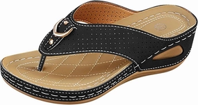 Flip Flops For Ladies Summer Wedges Shoes Women Slippers Bohemian Sandals for Women with Arch Support And Back Big Feet Flip Flops