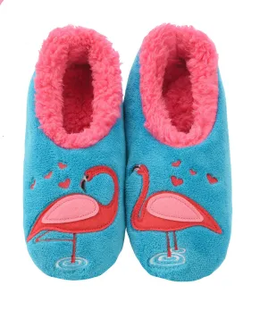 Snoozies Flamingos Pom Pom Slippers