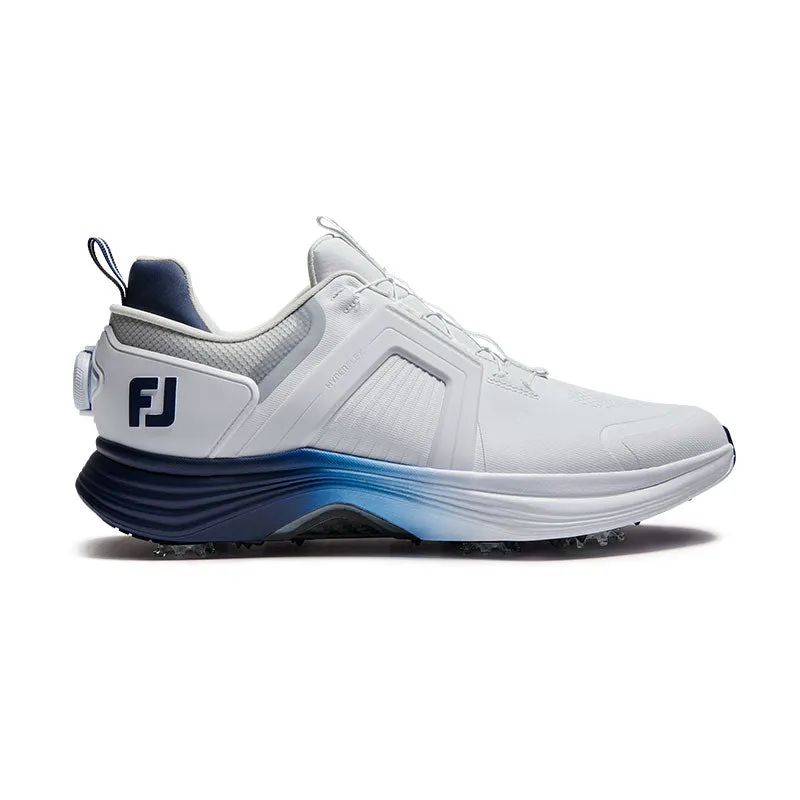 FOOTJOY Hyperflex Carbon BOA Men's Spiked Shoes (White/Navy) Walking Dress