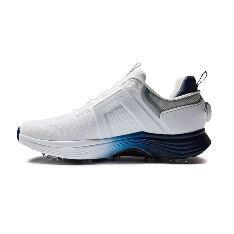 FOOTJOY Hyperflex Carbon BOA Men's Spiked Shoes (White/Navy) Best Walking Shoes For Nurses