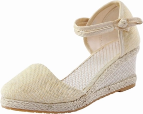 Sandals for Women Dressy Summer Casual Closed Toe Sandals Ankle Strap Closed Toe Espadrilles Wedges Comfortable Wide Width Dress Shoes Aloha Flip Flops