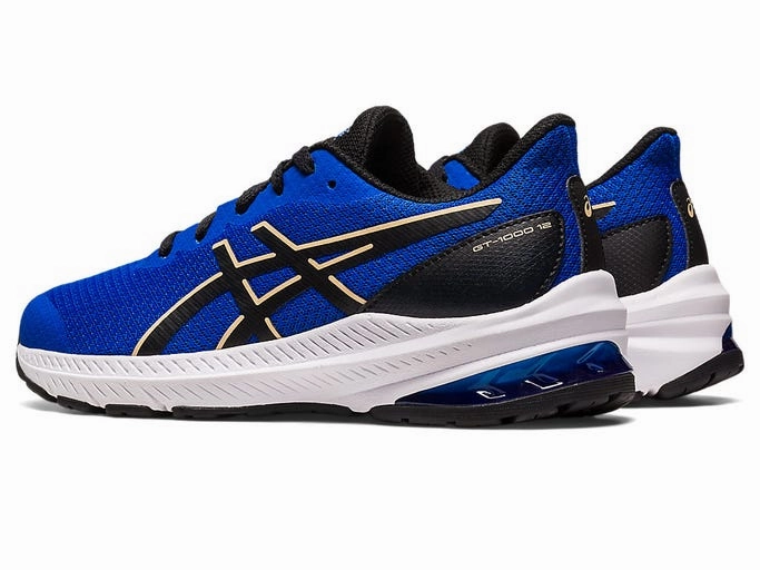 Asics Straight Last Running Shoes Asics Kid's GT 1000 12 GS - Illusion Blue/Black