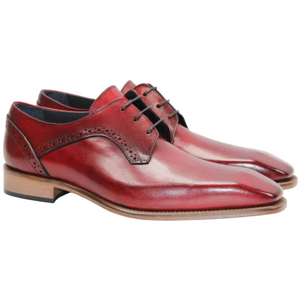 Spada Red Calfskin Leather Oxford | Duca Dress Shoes for Men Womens Closed Toe Dress Shoes