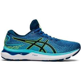 Ortholite Asics Shoes Men's Asics GEL-Nimbus 24, Lake Drive/Hazard Green, 10 4E Extra Wide