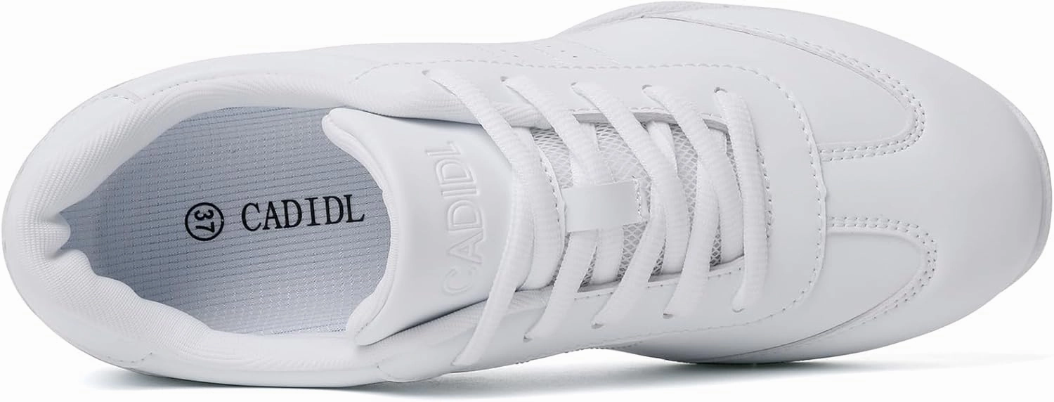 Shoes Cross Trainer CADIDL Cheer Shoes for Women White Cheerleading Athletic Dance Shoes Girls Flats Tennis Walking Sneakers