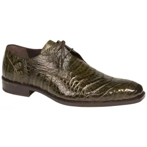 Mezlan of Spain Genuine Crocodile Skin Olive Derby Shoes ANDERSON (USA Men Size) Dress Shoes For Neuropathy