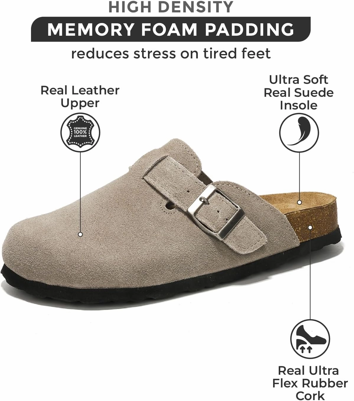 Project Cloud Genuine Leather Footbed Clogs for Women - Memory Foam Arch Support Slippers for Women - Trendy Slip-ons Women's Mules & Clogs Sandals (Benton) Ariat Slip-on Shoes