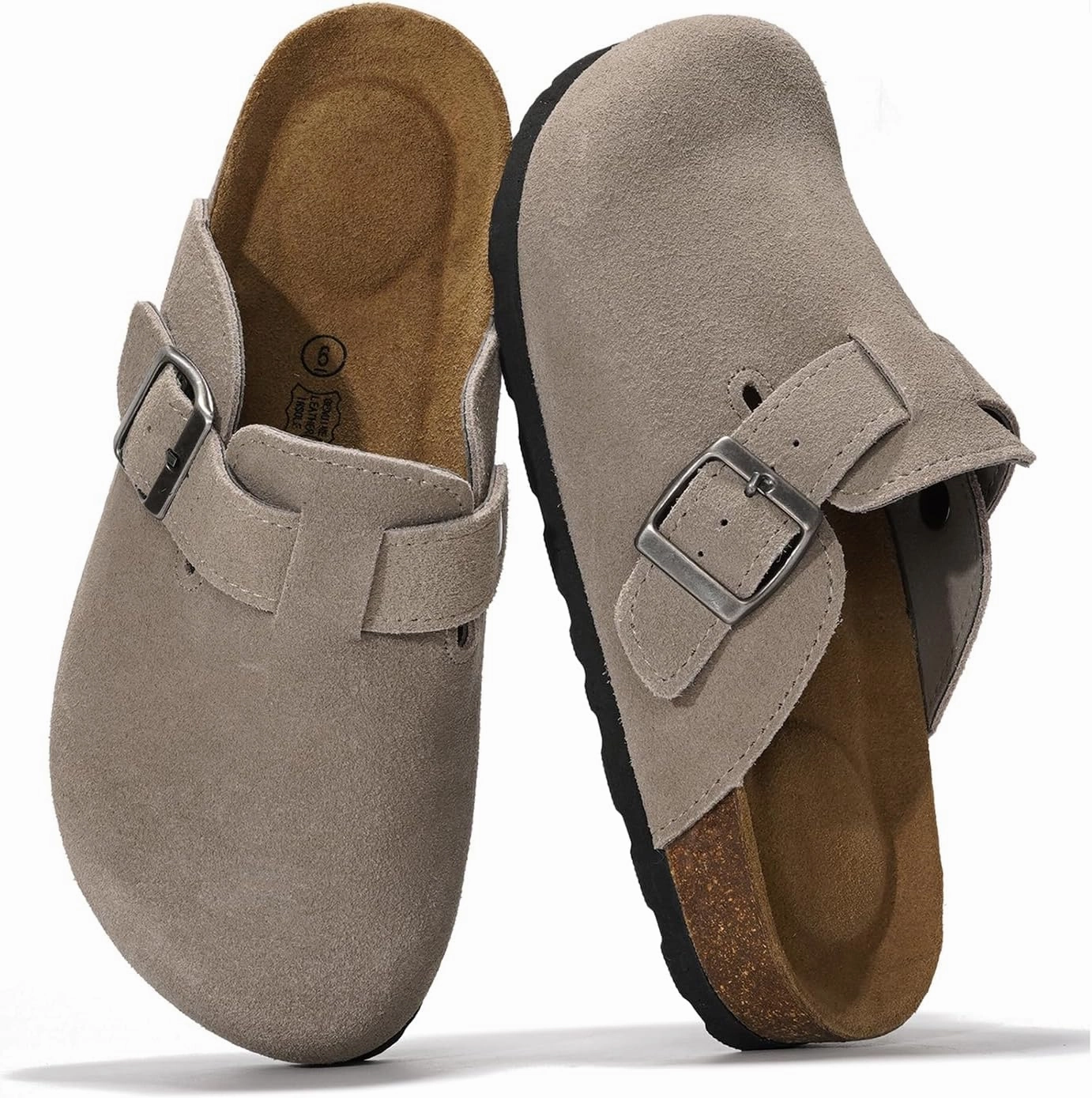 Project Cloud Genuine Leather Footbed Clogs for Women - Memory Foam Arch Support Slippers for Women - Trendy Slip-ons Women's Mules & Clogs Sandals (Benton) Slip On Metatarsal Boots