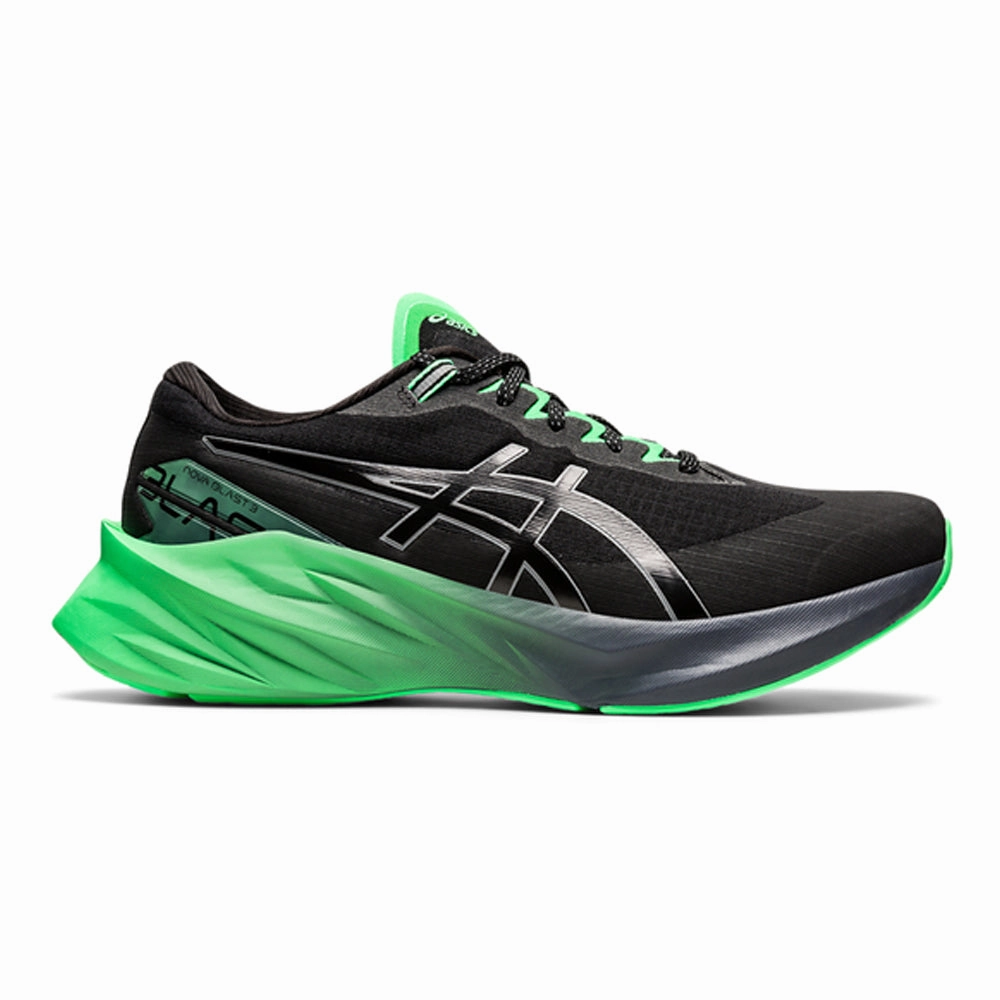 Asics Yellow Tiger Shoes Men's Asics Novablast 3 Lite-Show, Black/New Leaf, 9.5 D Medium