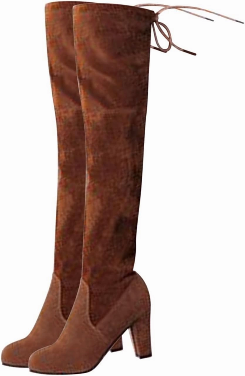 Knee High Boots For Slim Calves Women's Over The Knee Thigh High Chunky Heel Boots Pointed Toe High Heel Long Stretch Sexy Fall Winter Boots